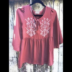 Mauve berry colored tunic top